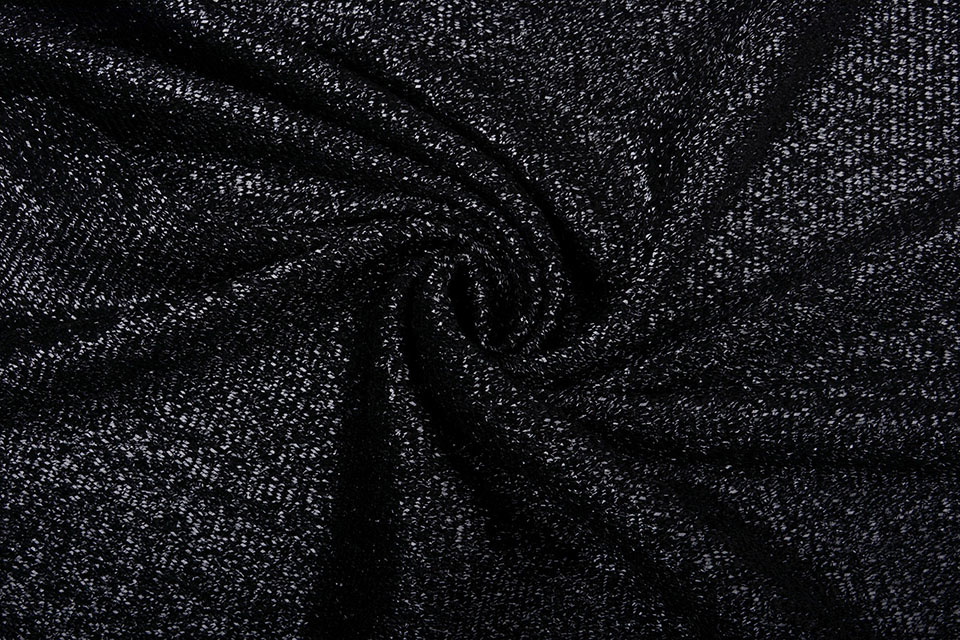 Gestricktes Glitzer Metallic Schwarz - YES Fabrics