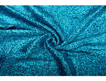 Gestricktes Glitzer Metallic Aqua