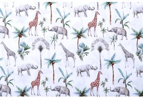 100% Katoen Tropische Olifant Giraffe