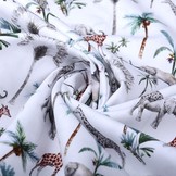 100% Katoen Tropische Olifant Giraffe