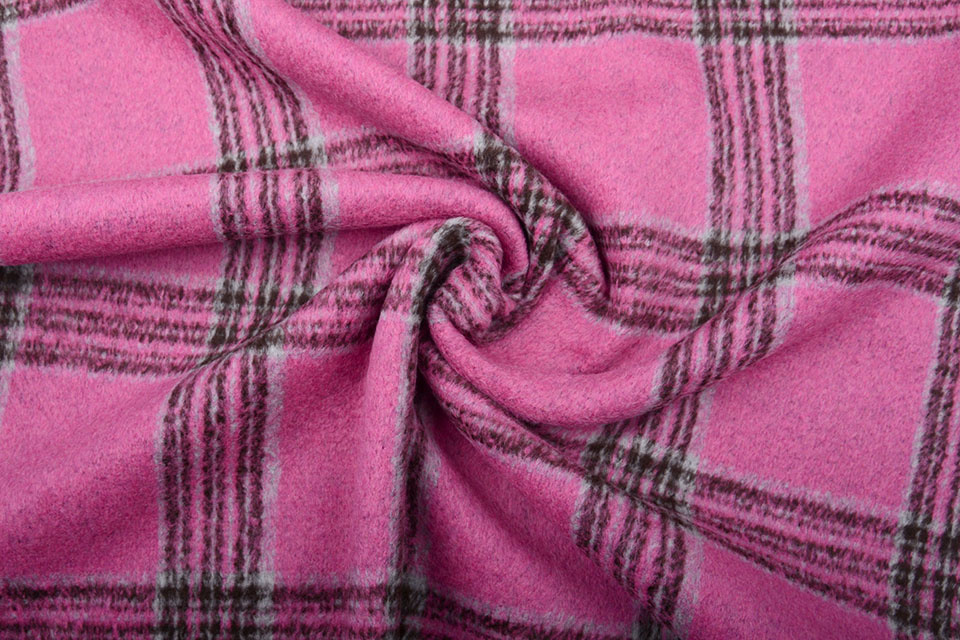 Old World Weavers Poker Plaid Pink Fabric 40% Off | Samples