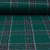 Geweven Wollen Stof Geruit Donkergroen