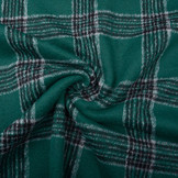 Geweven Wollen Stof Geruit Donkergroen