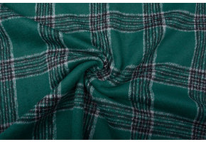 Woven Woolen Fabric Tartan Dark Green