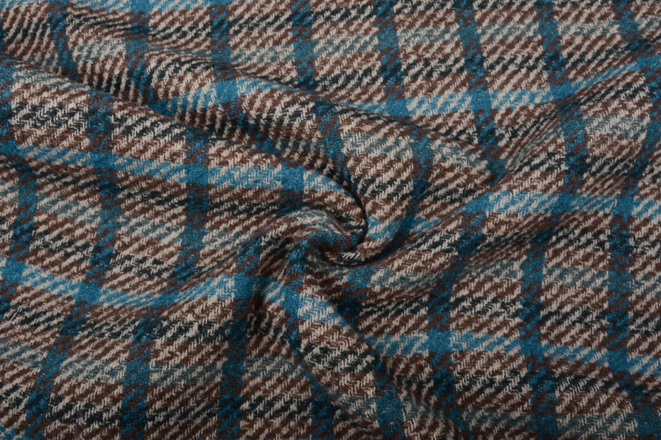 tijdschrift versterking vergelijking Geweven Wollen Stof Geruit Blauw Multi - YES Fabrics