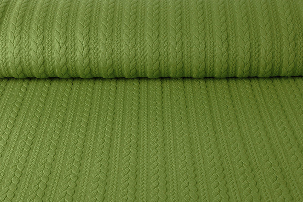 Gebreide Kabel Stof Tricot Lime