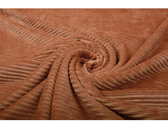 Cotton Jersey Corduroy Wide Rib Orange Brique