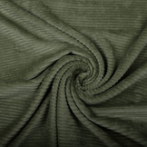 Katoenen Tricot Corduroy Brede Rib Army Groen