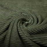 Katoenen Tricot Corduroy Brede Rib Army Groen