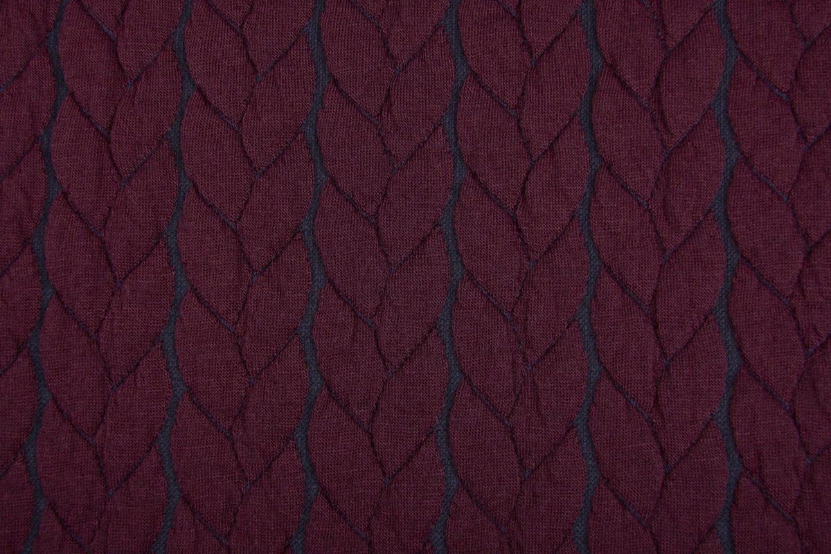 Gebreide Kabel Stof Tricot Bordeaux