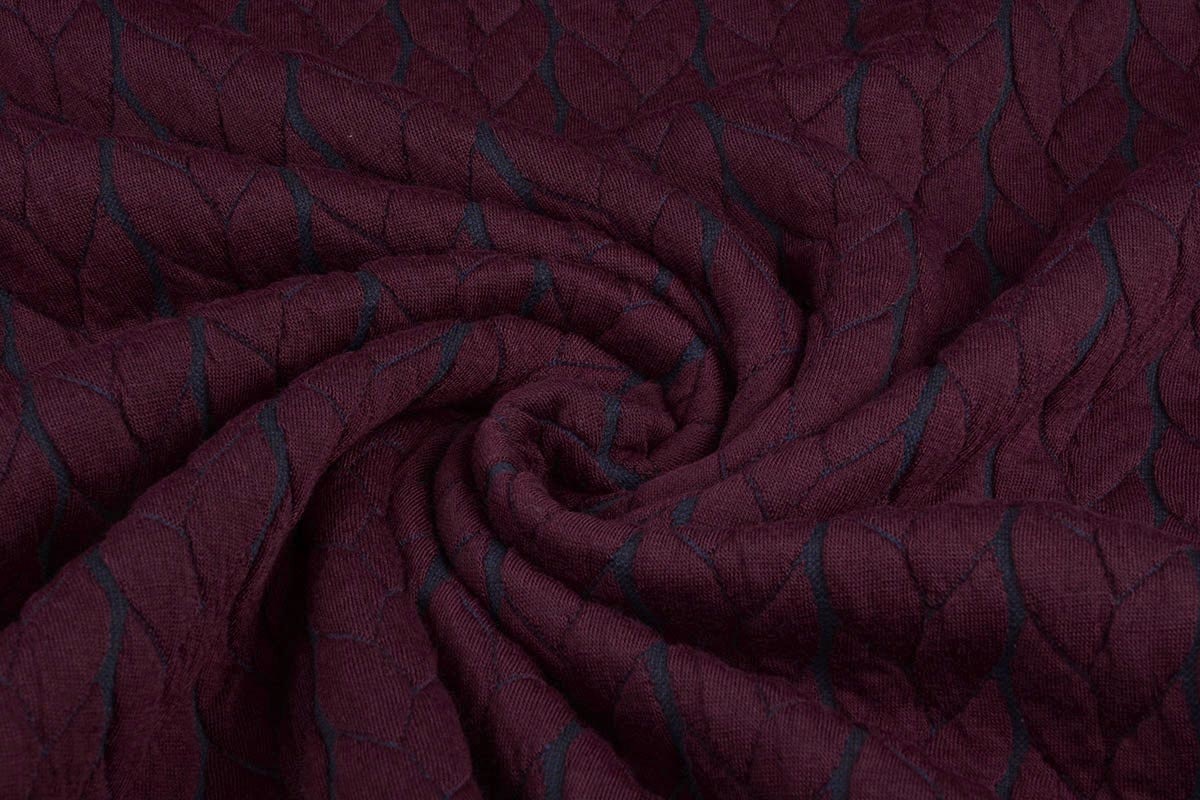 Strickstoff Zopfmuster Jersey Bordeaux