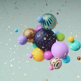 Digital Panel Party Girl French Terry  Old Mint