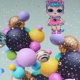 Digital Panel Party Girl French Terry  Old Mint