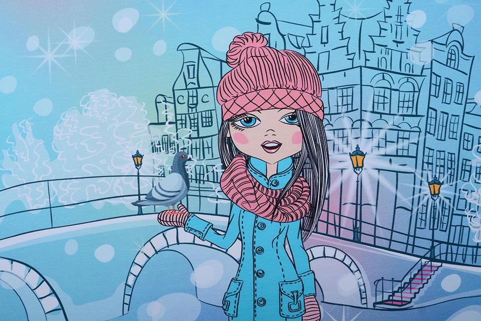 Digital Panel City Girl French Terry