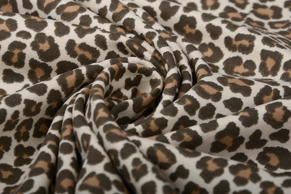 Cotton Jersey Panterprint Bruin