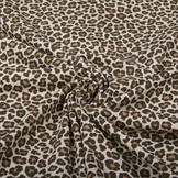 Cotton Jersey Panther Print Brown