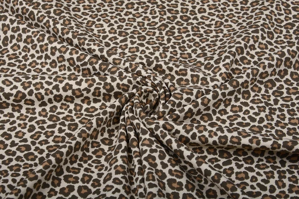 Baumwolljersey Pantherdruck Braun
