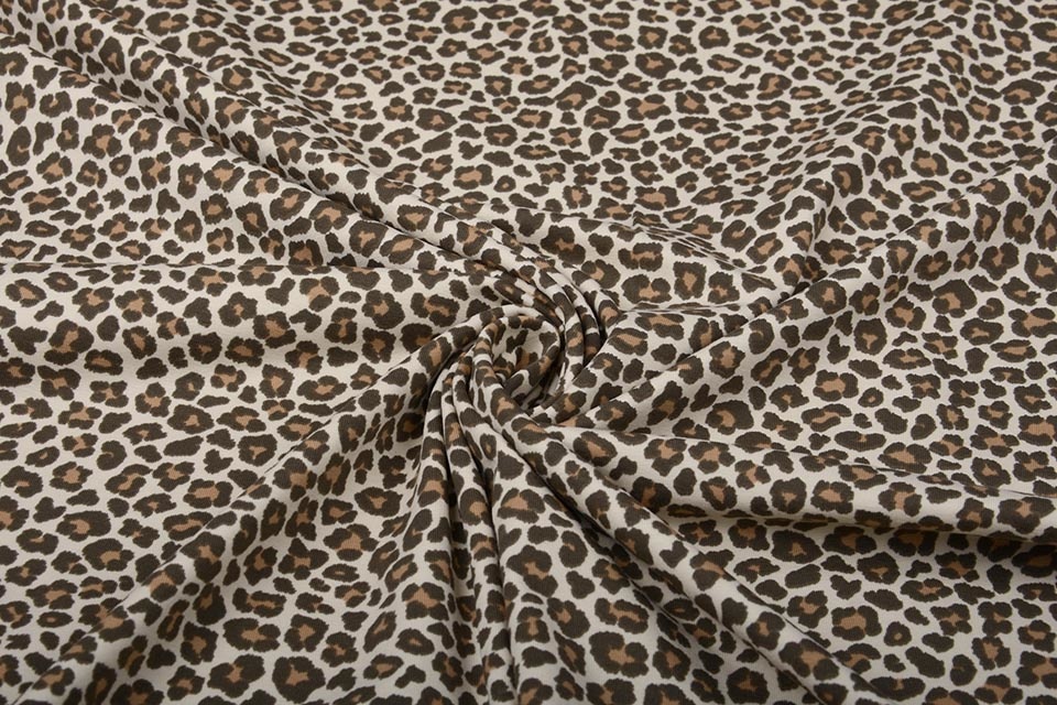Cotton Jersey Panther Print Brown - YES Fabrics