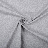 Stretch Katoen Panterprint Licht Grijs