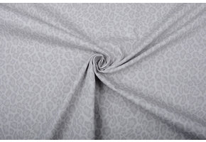 Stretch Cotton Panther Print Light Grey