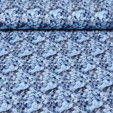 Baumwoll-Stretch Blaue Blumen