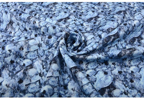 Stretch Katoen Blauwe Bloemen