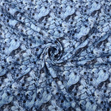 Baumwoll-Stretch Blaue Blumen