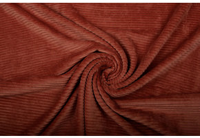 Cotton Jersey Corduroy Wide Rib Rust Brique