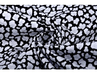 100% Baumwolle Bedruckt Schwarz Weiß Grau