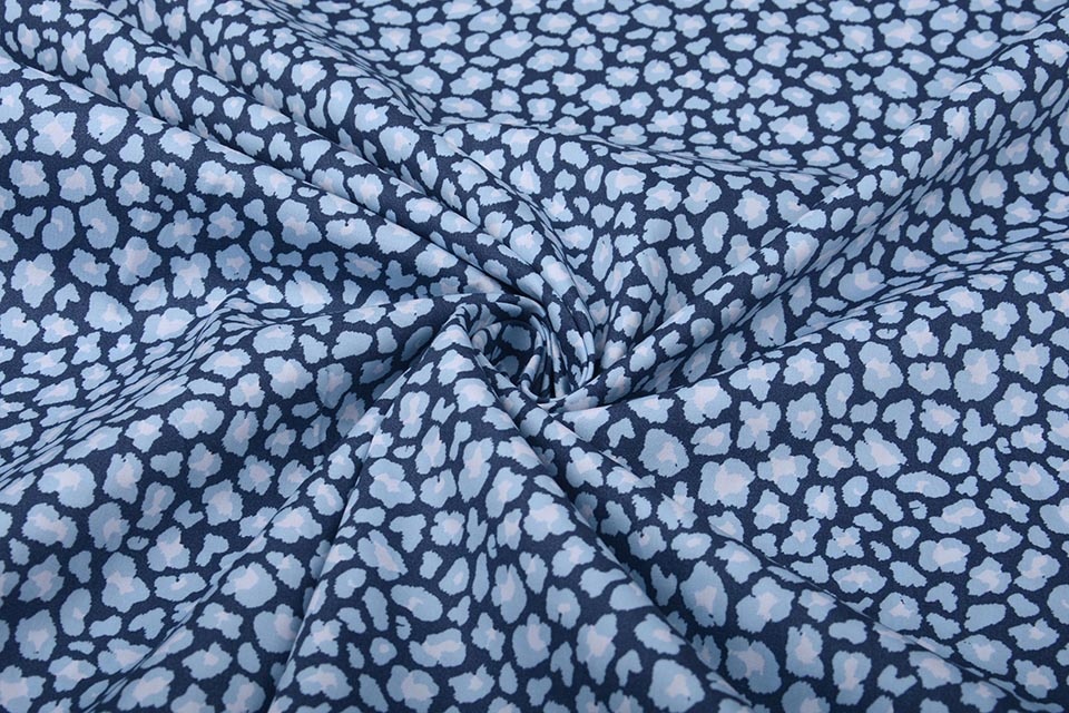 100% Katoen Bedrukt Blauw Wit
