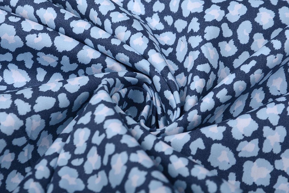 100% Cotton Printed Blue White