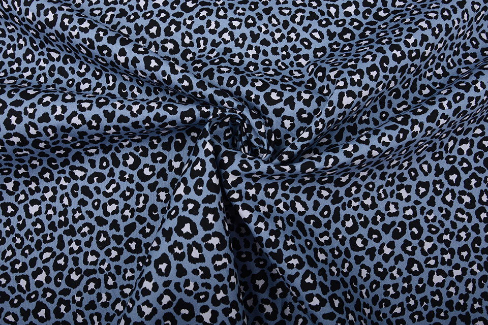 100% Cotton Panther Print Jeans Blue