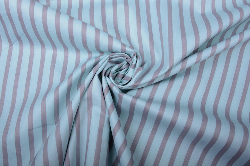 100% Cotton Striped Blue Grey