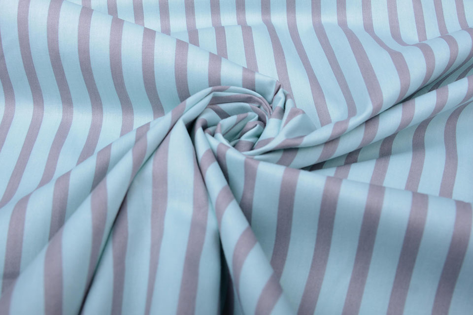 100% Cotton Striped Blue Grey