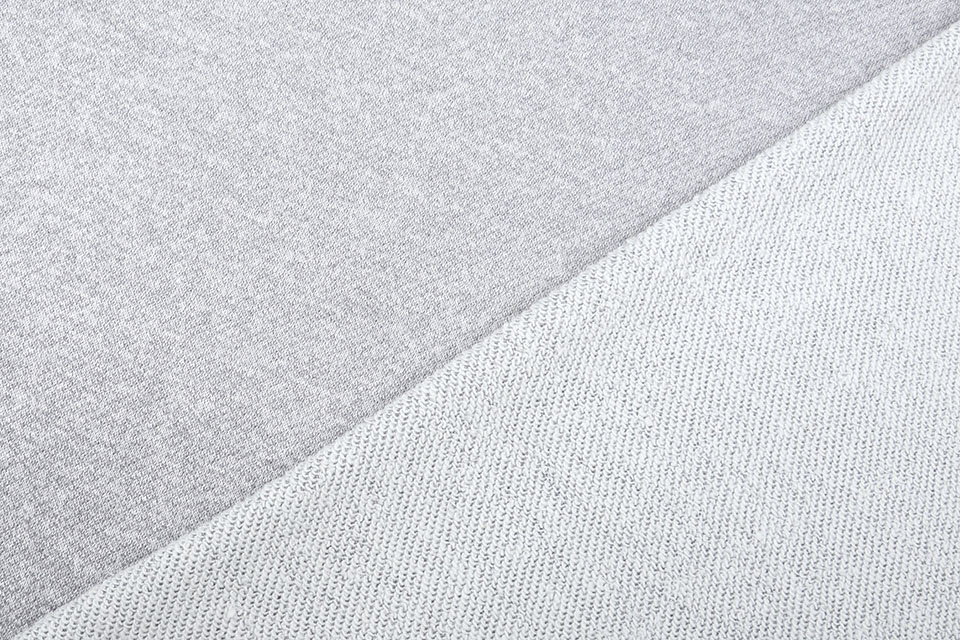 French Terry Sweatshirt Stof Licht Grijs Melange