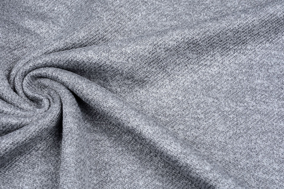 French Terry Sweatshirtstoff Grau Melange