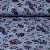 Sweatstoff Alpenfleece Pony Girl Gang Jeans Glitzer