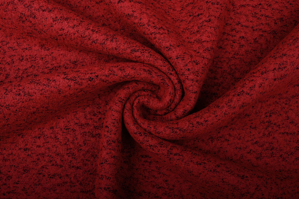 Knitted Woolen Fabric Lanoso Red Black