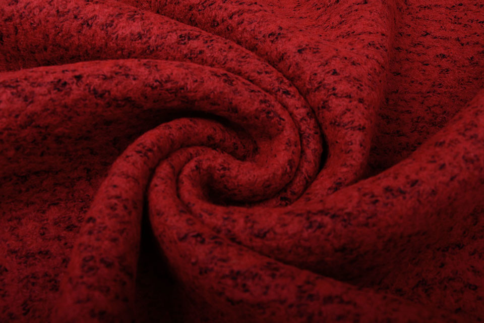 Knitted Woolen Fabric Lanoso Red Black