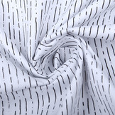 100% Cotton Striped White Black