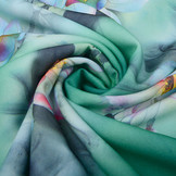 Scuba Crepe Bedrukt Fantasy Flower Groen