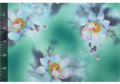 Scuba Crepe Printed Fantasy Flower Green