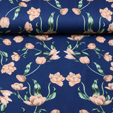 Scuba Crepe Printed Tulip Blue