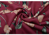 Scuba Crepe Printed Tulip Red