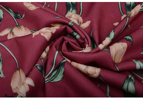 Scuba Crepe Bedruckt Tulpe Rot