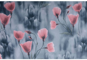 Scuba Crepe Grau Mohn Altrosa