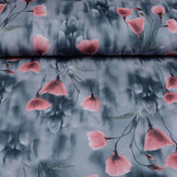 Scuba Crepe Grau Mohn Altrosa