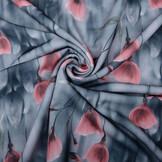 Scuba Crepe Grijs Klaproos Oud Roze