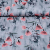 Scuba Crepe Light Grey Poppy Old Pink