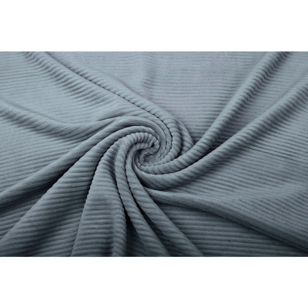 Buy Ribbed Cotton Jersey Fabric - Grey Marl - 140cm Wide